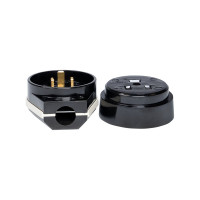 Разъем EKF PROxima РШ-ВШ 32А, 250В, 2P+PE (ОУ) карболитовый, черный AS-250-O-03