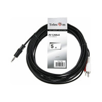 Соединительный кабель Telecom, 3.5 Jack M - 2xRCA M, стерео, аудио, 5м TAV7183-5M