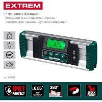 Электронный уровень-уклономер KRAFTOOL Extrem, 0-360° 34686