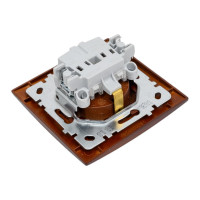 Розетка NILSON 1СП з/к крышка орех Touran wood 24271018