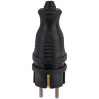 Каучуковая прямая вилка EKF, 230В 2P+PE 16A IP44 PRO RPS-011-16-230-44-r