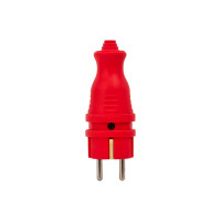 Красная каучуковая прямая вилка EKF, 230В 2P+PE 16A IP44 PRO RPS-011-16-230-44-rr