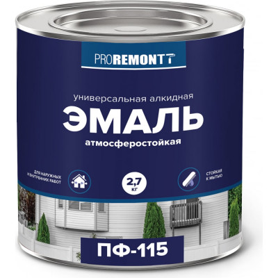 PROREMONTT Эмаль ПФ-115 Бел.мат. 2,7кг Лк-00009804