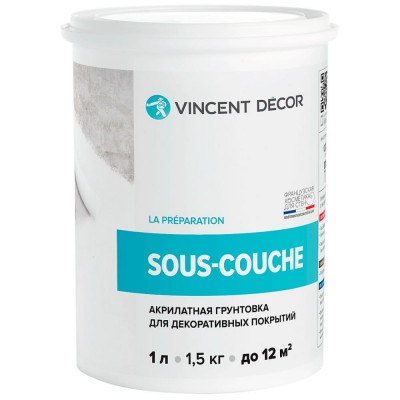 VINCENT DECOR SOUS COUCHE краска грунт укрывная для декоративных штукатурок 1л 103-280