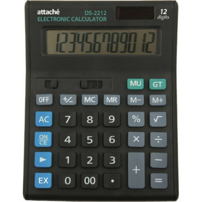 Attache Калькулятор ПОЛНОРАЗМЕРНЫЙ настольный Economy 12 разр., чёрный 974205