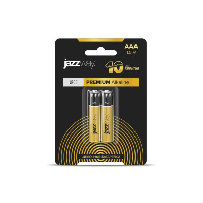 Jazzway Jаzzway Батарейка Элемент питания алкалиновый AAA/LR03 1.5В Premium Alkaline BL-2 (блистер 2шт) 5026865