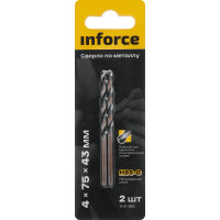 Inforce Сверло по металлу HSS-G 4х75х43 мм 2 штуки в упаковке 11-01-665
