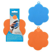 Силиконовая щетка для мытья посуды, овощей и фруктов МУЛЬТИДОМ Волшебный цветок D11см VL58-15