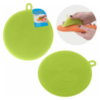 Силиконовая щетка для мытья посуды, овощей и фруктов МУЛЬТИДОМ Круг D10,5 см VL58-9