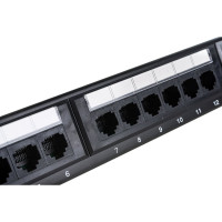 Патч панель SYSMATRIX, 1U 24 порта RJ 45 кат 5e Dual IDC неэкранированная 5PP2402U106
