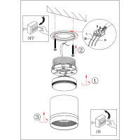 Накладной светильник-подсветка ЭРА OL9 GX53 BK/WH, под лампу Gx53, алюминий, цвет черный/белый, Б0048542