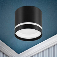 Накладной светильник-подсветка ЭРА OL9 GX53 BK/WH, под лампу Gx53, алюминий, цвет черный/белый, Б0048542