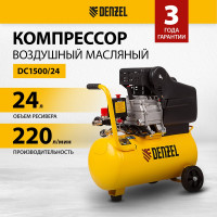 Воздушный компрессор с прямым приводом DENZEL DC1500/24, 1,5 кВт, 24 литра, 220 л/мин/ 58160