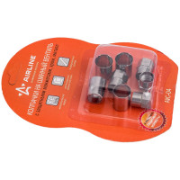 Колпачки на шинный вентиль Airline с защитными манжетами 4+4 шт AVC-04