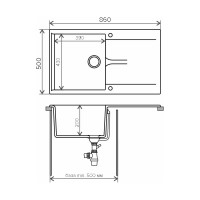 Кухонная мойка мраморная Polygran цвет черный Gals -860 №16 408005