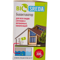 Биоактиватор для всех видов септиков и автономных канализаций (12 пакетиков по 25 гр) BIOSREDA 4610069880022
