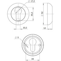 Накладка на евроцилиндр Rucetti RAP KH PG Ручетти цвет-золото 9010519