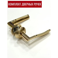Дверная ручка Rucetti RAP 3 SG/GP, цвет-матовое золото/золото 9008770