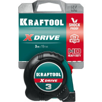 Рулетка KRAFTOOL X-Drive 3м/19мм с ударостойким обрезиненным корпусом 34122-03-19_z02