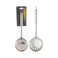 Шумовка Mallony NIMBUS из нержавеющей стали, 33,5x11,2 см, овальная ручка с подвесом 007414