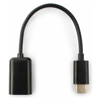 Кабель-переходник Cablexpert USB2.0 OTG Type-C(M)/AF, медь, Pro, 0.2м, черный, пакет, A-OTG-CMAF2-01