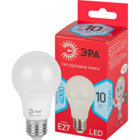 Светодиодная лампа ЭРА LED A60-10W-840-E27 R диод, груша, 10Вт, нейтральный свет, E27 10/100/2000 Б0049635