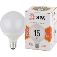 Светодиодная лампа ЭРА LED G90-15W-2700K-E27 диод, шар декор, 15Вт, теплый свет Б0049077