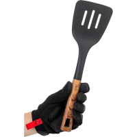 Лопатка Mallony FORESTA с отверстиями из нейлона, с пластиковой ручкой, дизайн под дерево, 33,5x9,8 см 006459