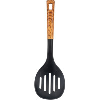 Шумовка Mallony FORESTA из нейлона, с пластиковой ручкой, дизайн под дерево, 34x10,5 см 006462