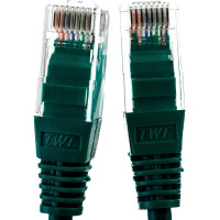 Патч-корд RJ45 - RJ45, 4 пары, UTP, категория 5е, 0.15 м, зеленый, TWT-45-45-0.15-GN