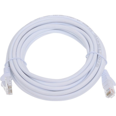 Патч-корд LANMASTER RJ45 - RJ45, 4 пары, UTP, категория 5е, 5 м, белый LAN-PC45/U5E-5.0-WH