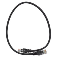 Патч-корд LANMASTER RJ45 - RJ45, 4 пары, UTP, категория 5е, 0.5 м, черный, LSZH, LAN-PC45/U5E-0.5-BK