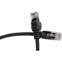 Патч-корд LANMASTER RJ45 - RJ45, 4 пары, UTP, категория 5е, 0.5 м, черный, LSZH, LAN-PC45/U5E-0.5-BK