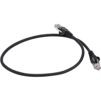 Патч-корд LANMASTER RJ45 - RJ45, 4 пары, UTP, категория 5е, 0.5 м, черный, LSZH, LAN-PC45/U5E-0.5-BK