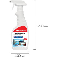 Чистящая жидкость-спрей для экранов и офисной техники BRAUBERG универсальная 500 мл 513288