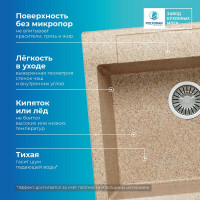 Кухонная мойка Polygran мраморная цвет песочный ARGO-560 №302 575837
