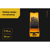 Набор сверл по металлу 25 предметов, 1-13 мм, HSS-G Inforce 11-01-705
