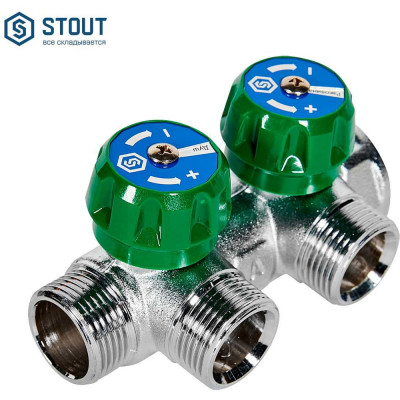 Регулирующий коллектор STOUT 3/4, 2 отвода 3/4ЕК SMB-6850-343402 RG008UJF3O1AHM