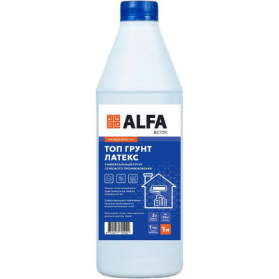 Топ Грунт AlfaBet Латекс 1 л, концентрат 20042
