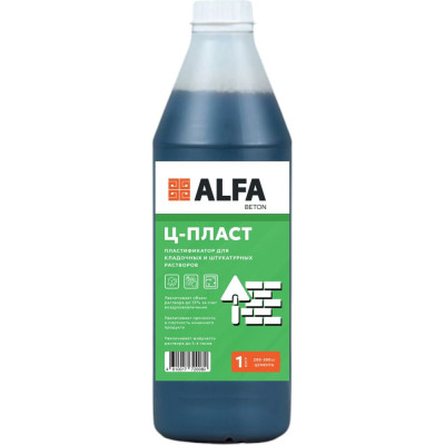 Пластификатор для штукатурных и кладочных растворов AlfaBet Ц-ПЛАСТ 1 л 20080