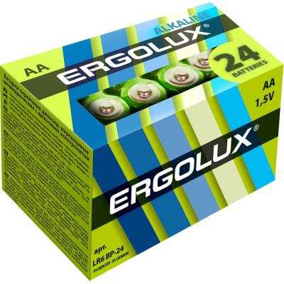 Батарейка Ergolux LR6, Alkaline, BP-24, 1.5В 14212