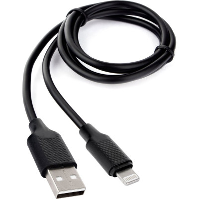 Кабель для Apple Cablexpert, AM/Lightning, длина 1м, черный CCB-USB-AMAPO2-1MB