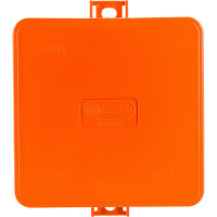 Огнестойкая коробка Экопласт JBL085 E110, о/п 85х85х38, 12 выходов, IP55, 2P, цвет оранжевый 43055HF