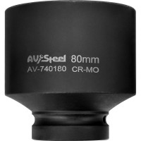 Головка ударная шестигранная удлиненная (80 мм; 1DR) AV Steel AV-740180