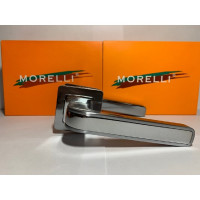 Дверная ручка MORELLI MH-46 SC/CP-S55, "EON", на квадратной накладке, цвет - матовый хром/хром 9012227