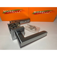 Дверная ручка MORELLI "Flex", цвет-матовый хром/белый  MH-44 SC/W-S55 9012224