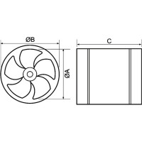 Многофункциональный трубный металлический вентилятор MTG MF250C-16 20782