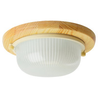 Светильник для бани и сауны FERON НБО 03-60-011 220V 60Вт Е27 IP54 дерево, клен, круг 11569