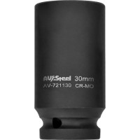 Головка ударная двенадцатигранная удлиненная (30 мм; 1/2DR) AV Steel AV-721130
