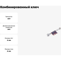 Комбинированный ключ РОССНА 6 мм Р860905